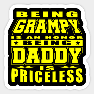 Being Daddy Is Priceless Cool Yellow Typography Sticker